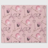 Ooo La- Paris 15 cm x 2,5 m Wrapping Paper Geschenkpapier (Flach)