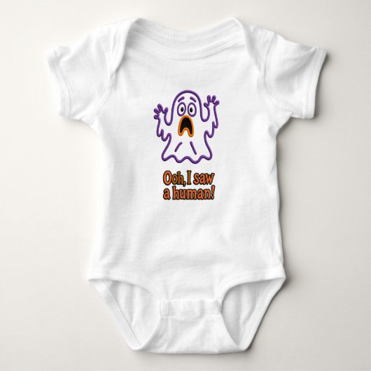 Oooh, I Saw a Human! – Funny Ghost Halloween Baby Strampler (Vorderseite)