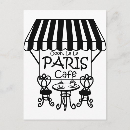 Oooh La La La Paris Café Postkarte (Vorderseite)