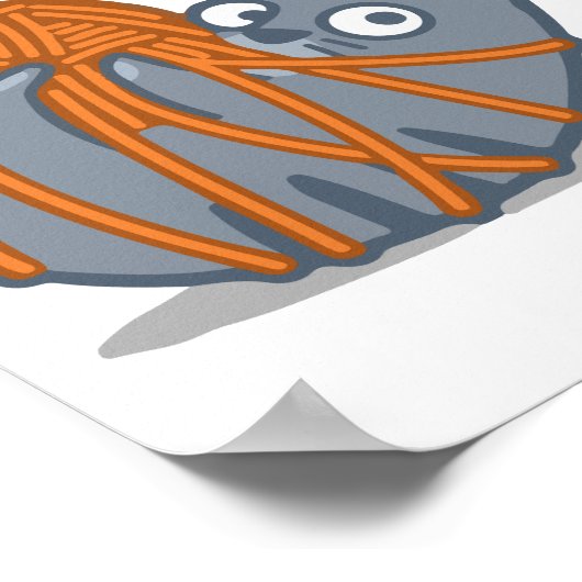 OOOPS! Funny Niedlich Chat Plays mit Garnball Poster (Ecke)