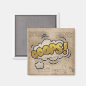 OOOPS! Vintages Comic Buch Steampunk Pop Kunst Magnet (Vorderseite/Rückseite)