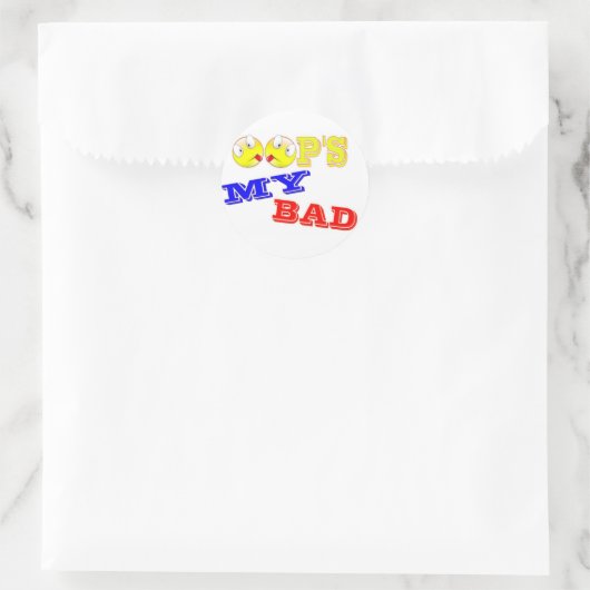 OOP - MEIN SCHLECHTER RUNDER AUFKLEBER (Tasche)