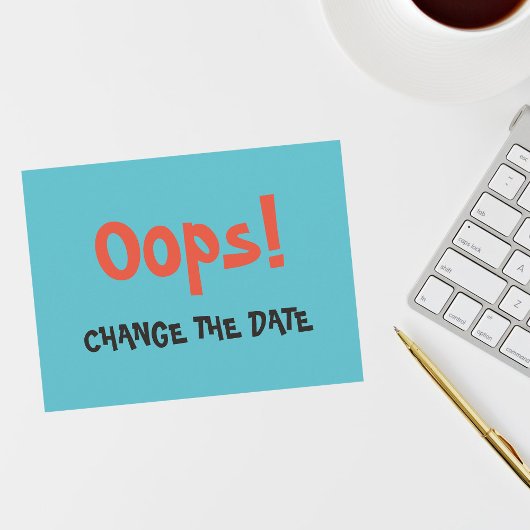 Oops Ändern Sie das Datum Hochzeit speichern Sie d Ankündigungspostkarte