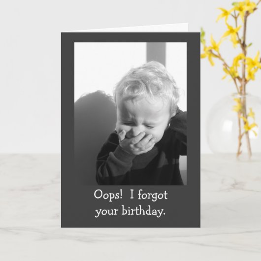 Oops Boy Belated Birthday Card Vorlage (Gelbe Blume)