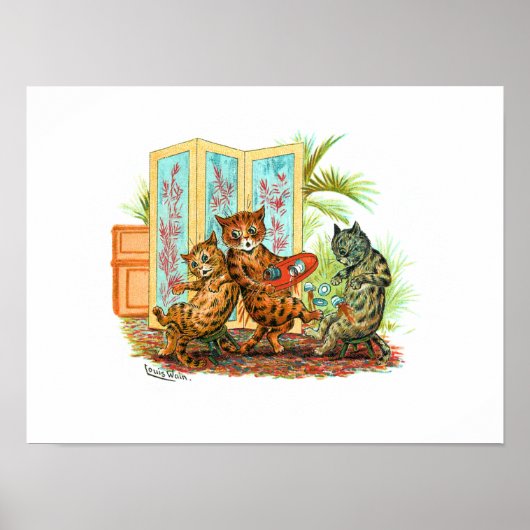 Oops Cat astrophe Louis Wain Poster (Vorne)