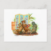 Oops Cat astrophe Louis Wain Postkarte (Vorderseite)