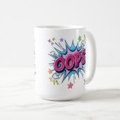OOPS-Comic-Burst Kaffeetasse (VorderseiteRechts)