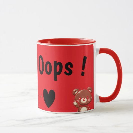 Oops! Cute Teddy Bear Mug – Funny Love Bear Design Tasse (Rechts)