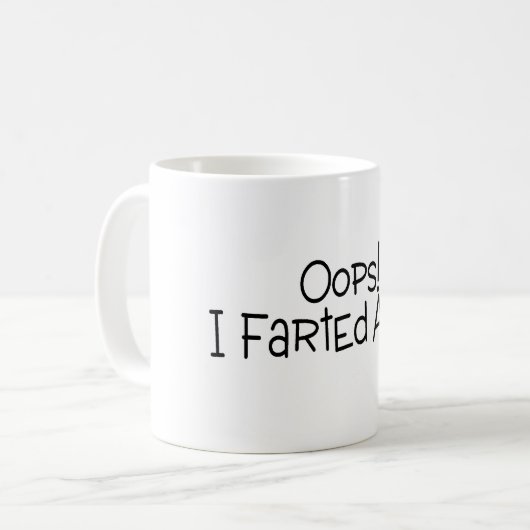 Oops Farted ich wieder Kaffeetasse (Vorderseite Links)