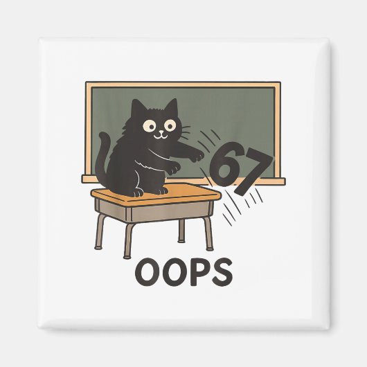 Oops Funny Anti 67 Teacher Six Seven Cute Cat Teac Magnet (Vorne)