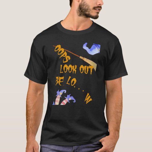 Oops gefallen Flying Hexe Halloween T-Shirt (Vorderseite)