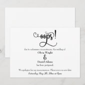"Oops!" Humorvolle verspätete Hochzeitserklärung Einladung (Vorne/Hinten)