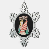 Oops I Bought Another Tree Funny Xmas Christmas Schneeflocken Zinn-Ornament (Rechts)