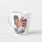 Oops, I Did It Again! Lustiger frecher Frauen-Latt Milchtasse (Linke Ecke)