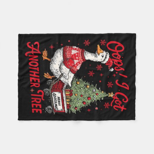 Oops I Got Another Tree Funny Christmas Silly Goos Fleecedecke (Vorderseite (Horizontal))