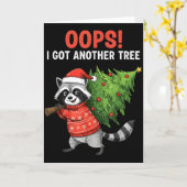 Oops I Got Another Tree Funny Raccoon Christmas Qu Karte (Gelbe Blume)