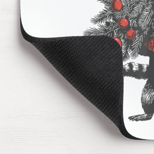 Oops I Got Another Tree Funny Raccoon Christmas Qu Mousepad (Ecke)