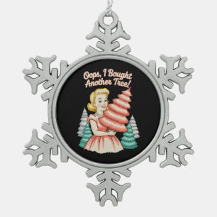 Oops ich habe einen weiteren Baum gekauft Lustiges Schneeflocken Zinn-Ornament