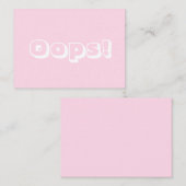 Oops, Oops! Sorry, hellrosa moderne, fette Karte (Vorne/Hinten)