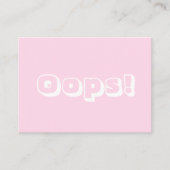 Oops, Oops! Sorry, hellrosa moderne, fette Karte (Vorderseite)
