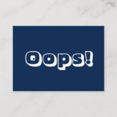 Oops, Oops! Sorry marineblau moderne, fette Karte (Vorderseite)