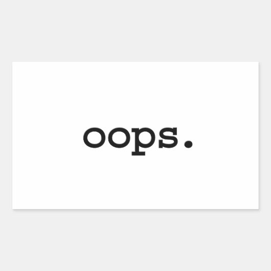 oops. rechteckiger aufkleber (Vorderseite)