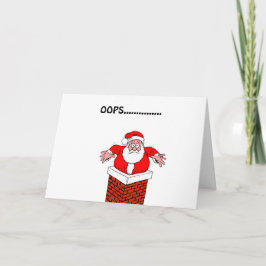Oops Santa klebt in Kamin Weihnachtskarte Feiertagskarte
