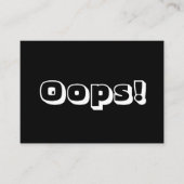 Oops Schwarz-weiße mutige Typografie modern witzig Hinweiskarte (Vorderseite)