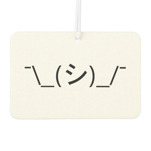 Oops Shrug Emoticon Ø\_(シ_/ Japanisch Kaomoji Autolufterfrischer (Rückseite)