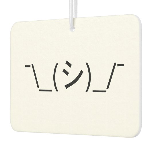 Oops Shrug Emoticon Ø\_(シ_/ Japanisch Kaomoji Autolufterfrischer (Links)