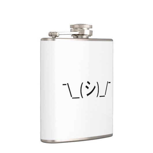 Oops Shrug Emoticon Ø\_(シ_/ Japanisch Kaomoji Flachmann (Rechts)