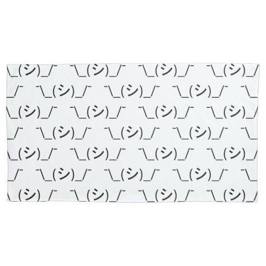 Oops Shrug Emoticon Ø\_(シ_/ Japanisch Kaomoji Kissenbezug (Vorderseite-Links)