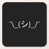 Oops Shrug Emoticon Ø\_(シ_/ Japanisch Kaomoji Rechteckiger Pappuntersetzer (Vorderseite)