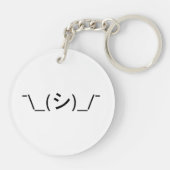 Oops Shrug Emoticon Ø\_(シ_/ Japanisch Kaomoji Schlüsselanhänger (Rückseite)