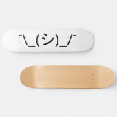 Oops Shrug Emoticon Ø\_(シ_/ Japanisch Kaomoji Skateboard (Horizontal)