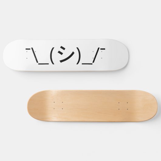 Oops Shrug Emoticon Ø\_(シ_/ Japanisch Kaomoji Skateboard (Horizontal)
