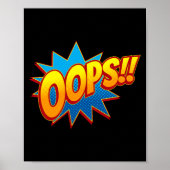 Oops! Spielender Pop Art Comic Mishap Poster (Vorne)
