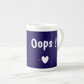 Oops Teddy Bear Specialty Mug with Heart | Cute Ka Porzellantasse (Vorderseite Rechts)