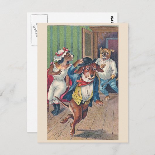 "Oops" Vintage Hunde Postkarte (Vorne/Hinten)