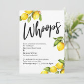 Oops Wasserfarbenlampen Hochzeitskarte aufgeschobe Einladung (Stehend Vorderseite)