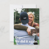 Oops wir haben es wieder Schwangerschaftsankündigu Dankeskarte (Vorderseite)