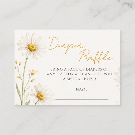 Oopsie Daisy Baby Shower Windel-Raffle Begleitkarte (Vorderseite)