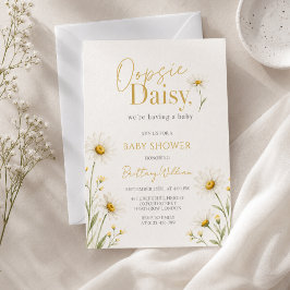 Oopsie Daisy Minimalistische Babyparty Einladung