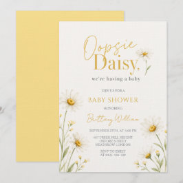 Oopsie Daisy Minimalistische Babyparty  Einladung