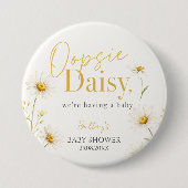 Oopsie Daisy Minimalistische Wasserfarbe Babyparty Button (Vorderseite)