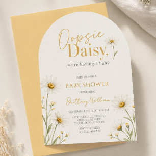 Oopsie Daisy Wildflower Wasserfarbe Baby Shower  Einladung