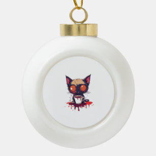 Oopsie Meow - Sad Kawaii Cat Coffee Lover Keramik Kugel-Ornament