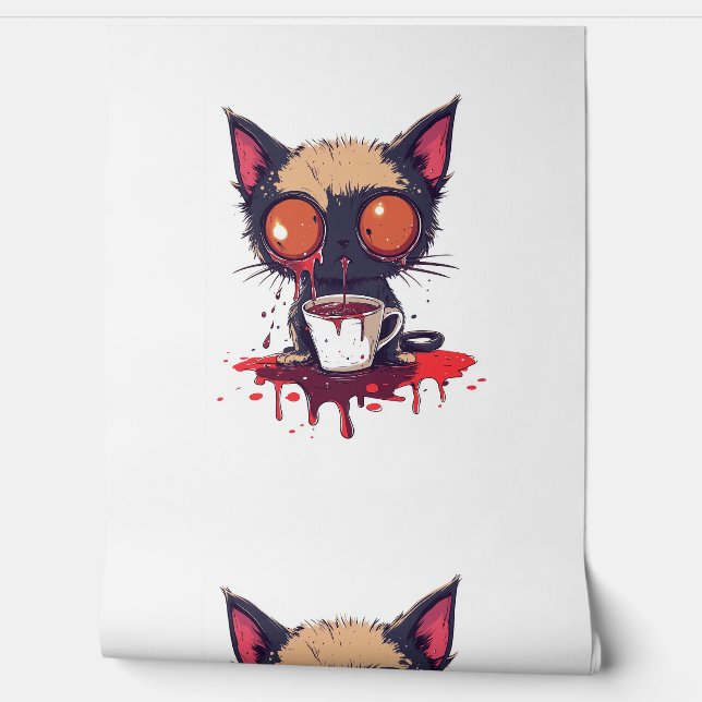 Oopsie Meow - Sad Kawaii Cat Coffee Lover Tapete (Abrollen)