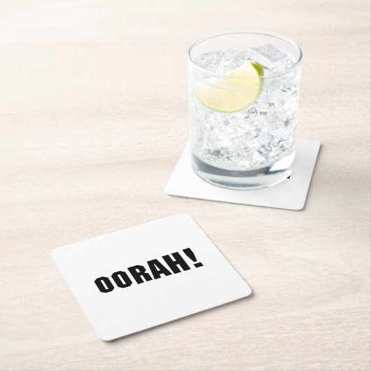 OORAH! RECHTECKIGER PAPPUNTERSETZER (Vor Ort)