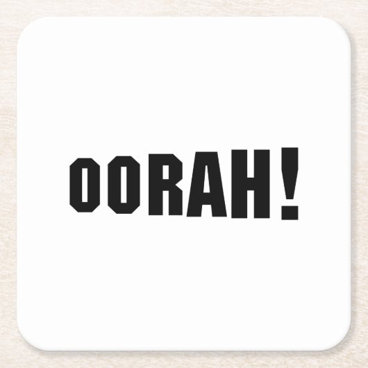 OORAH! RECHTECKIGER PAPPUNTERSETZER (Vorderseite)